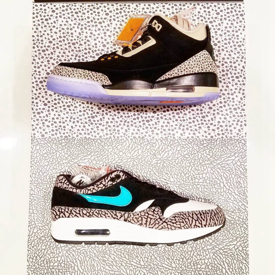 Air Jordan 3,AJ3,Atoms  元年 Nike 后跟！Air Max x Air Jordan 3 “atmos” 完整细节披露