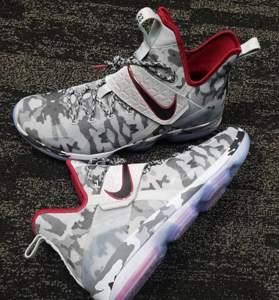 LeBron 14,LeBron James  雪地迷彩！詹姆斯上脚 LeBron 14 PE 全新配色