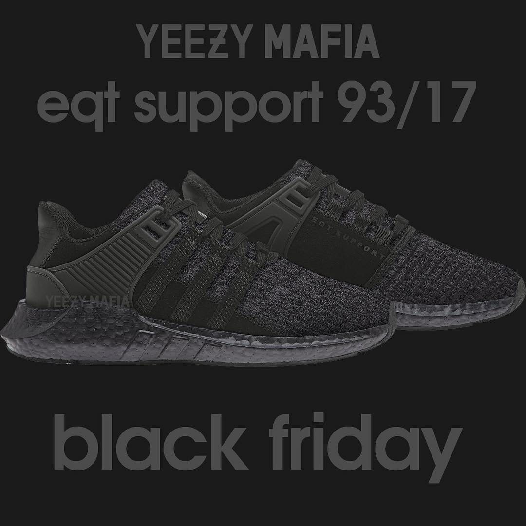 adidas,EQT Support 93/17  adidas 将在黑色星期五推出纯黑 EQT Support 93/17！