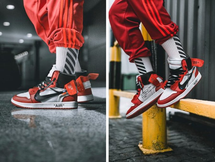 OFF-WHITE,Air Jordan 1,AJ1,AA3  超多细节设计！来看看 OFF-WHITE x AJ1 上脚效果如何？