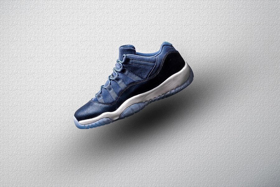 580521-408,AJ11,Air Jordan 11, 580521-408AJ11 细节精致质感不凡，蓝月亮 Air Jordan 11 Low GS 美图近赏