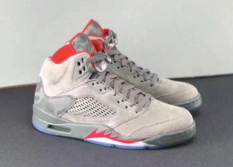 AJ5,Air Jordan 5,136027-051  军事迷彩装扮！Air Jordan 5 “Camo” 即将发售！