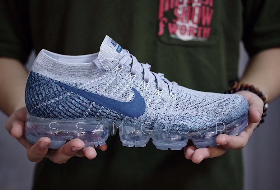 Nike, Air VaporMax  清爽灰蓝配色！全新 Air VaporMax 实物曝光！