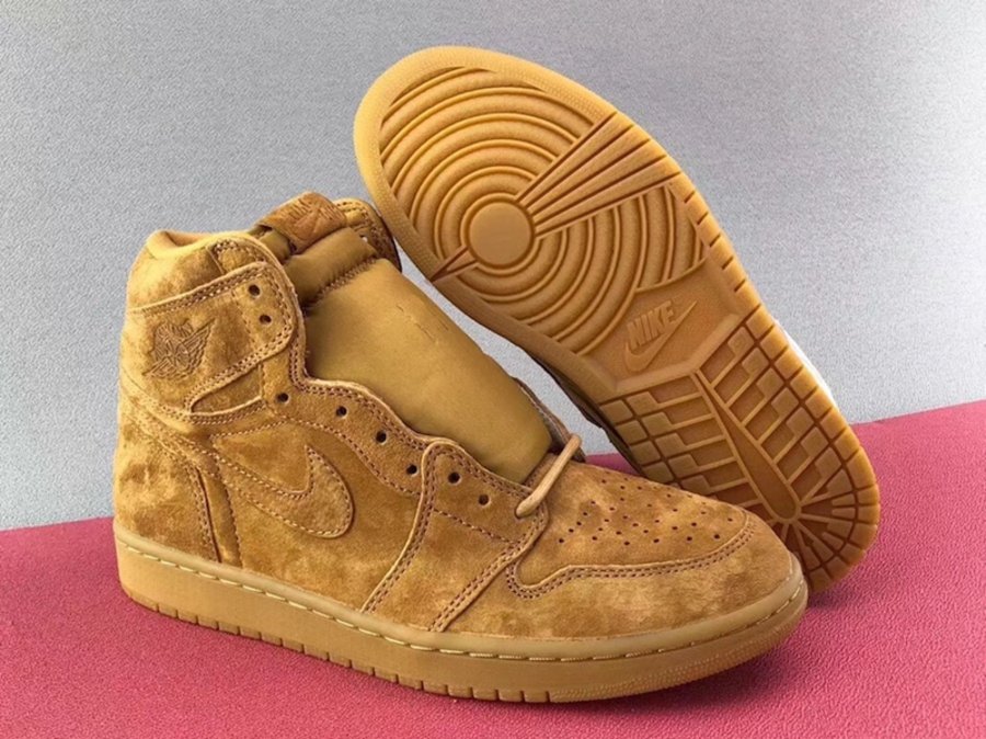 Air Jordan 1,555088-710,Wheat,  “大黄靴” 既视感！小麦装扮 Air Jordan 1 实物细节曝光