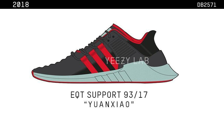 DB2571,EQT 93/17,adidas DB2571 元宵节配色的 EQT 93/17 曝光，看起来不错哦！