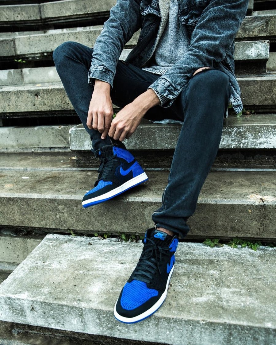 919704-006,AJ1,Air Jordan 1 919704-006AJ1 刚刚发售！看看黑蓝编织 Air Jordan 1 FK 上脚效果吧！