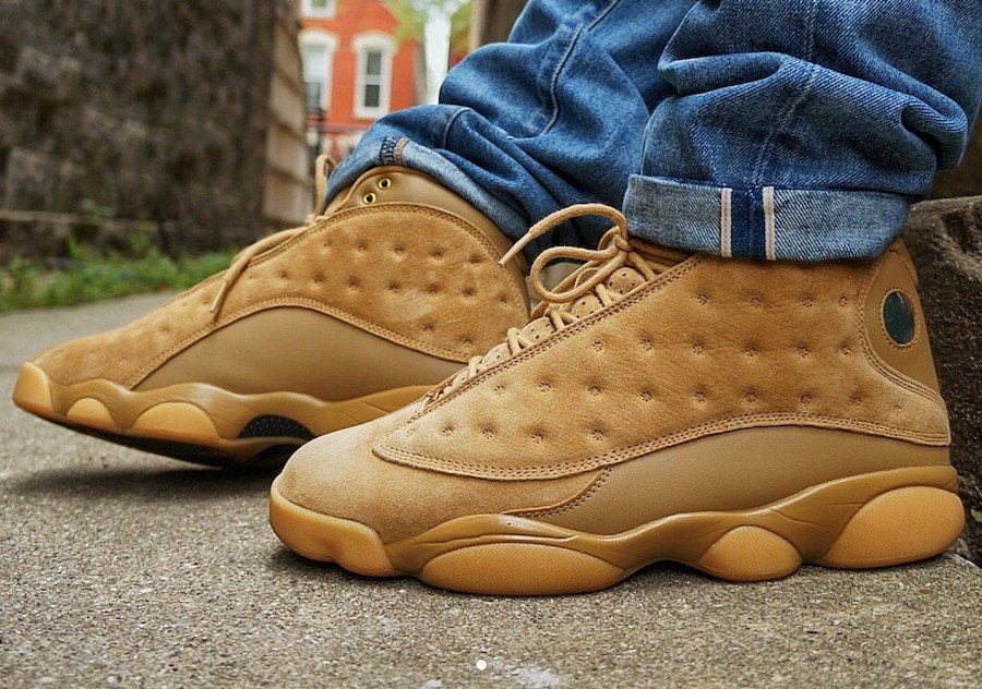 Air Jordan 13,AJ13,414571-705  金色铆钉！工装范儿 Air Jordan 13 “Wheat” 上脚你还满意么？