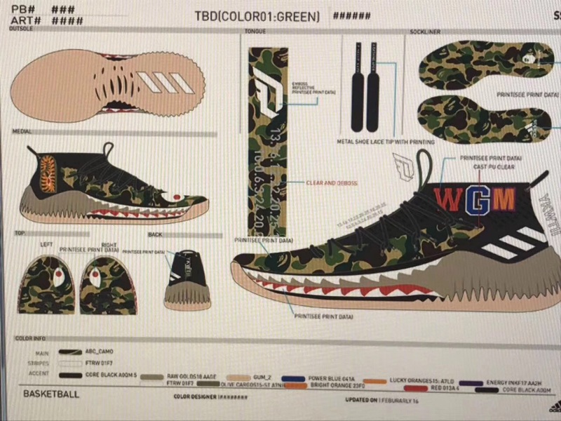 adidas,DAME 4,BAPE  最潮实战鞋要来了！BAPE x DAME 4 联名谍照曝光！