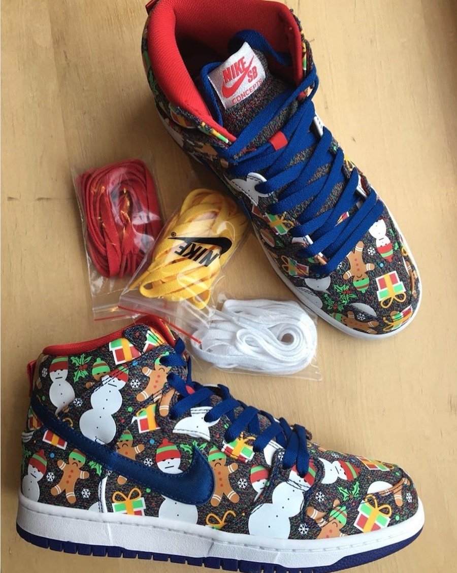 Concepts,Nike SB,Nike,Dunk,Ugl  圣诞主题降临！Concepts x Nike Dunk SB Hi 实物曝光！