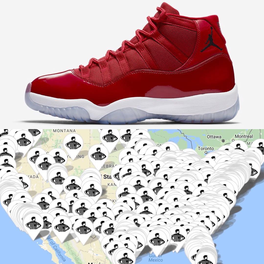 AJ11,Air Jordan 11,378037-623,  大红 Air Jordan 11 货量到底有多大？看了这张图你就明白了！
