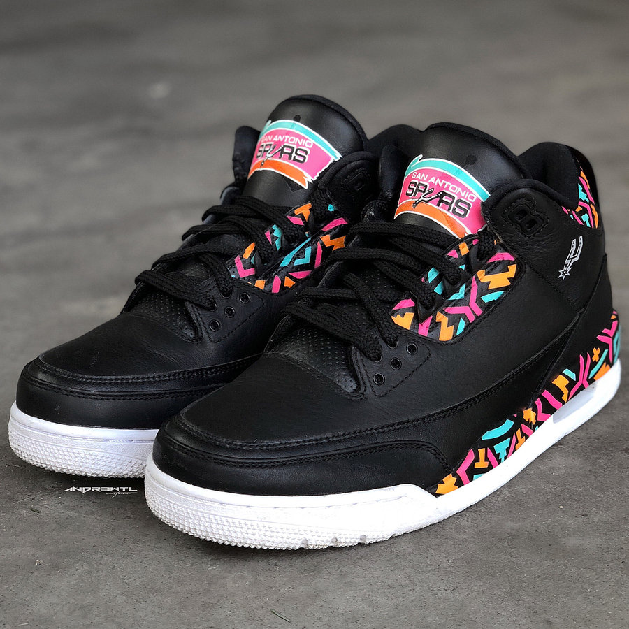 Air Jordan 3,AJ3,SPURS  以 90 年代训练服为灵感！马刺主题 Air Jordan 3 定制版近赏