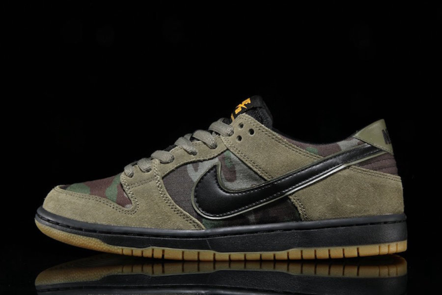 Dunk SB Low,Camo,Nike  军事范十足！迷彩装扮 Dunk SB Low “Camo” 现已发售