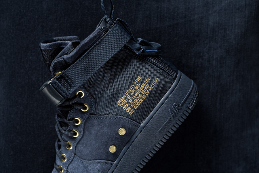 917753-400, Nike,SF-AF1 Mid,Ob  麂皮 + 尼龙鞋面！蓝金配色 SF-AF1 官网现已上架