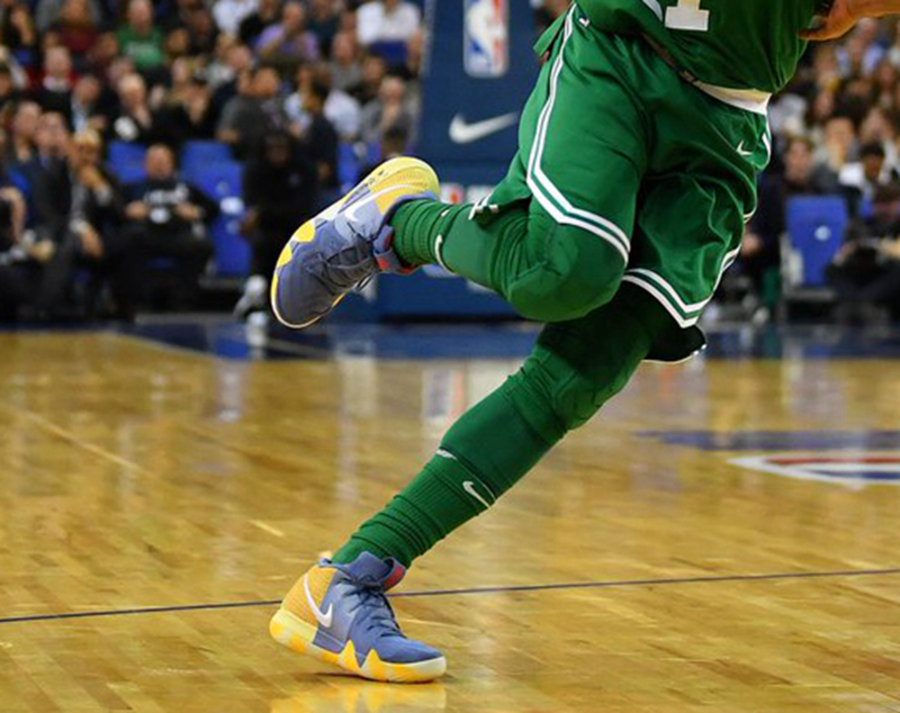 Kyrie 4,PE,Nike  NBA 海外赛来到伦敦！欧文上脚 Kyrie 4 PE 全新配色