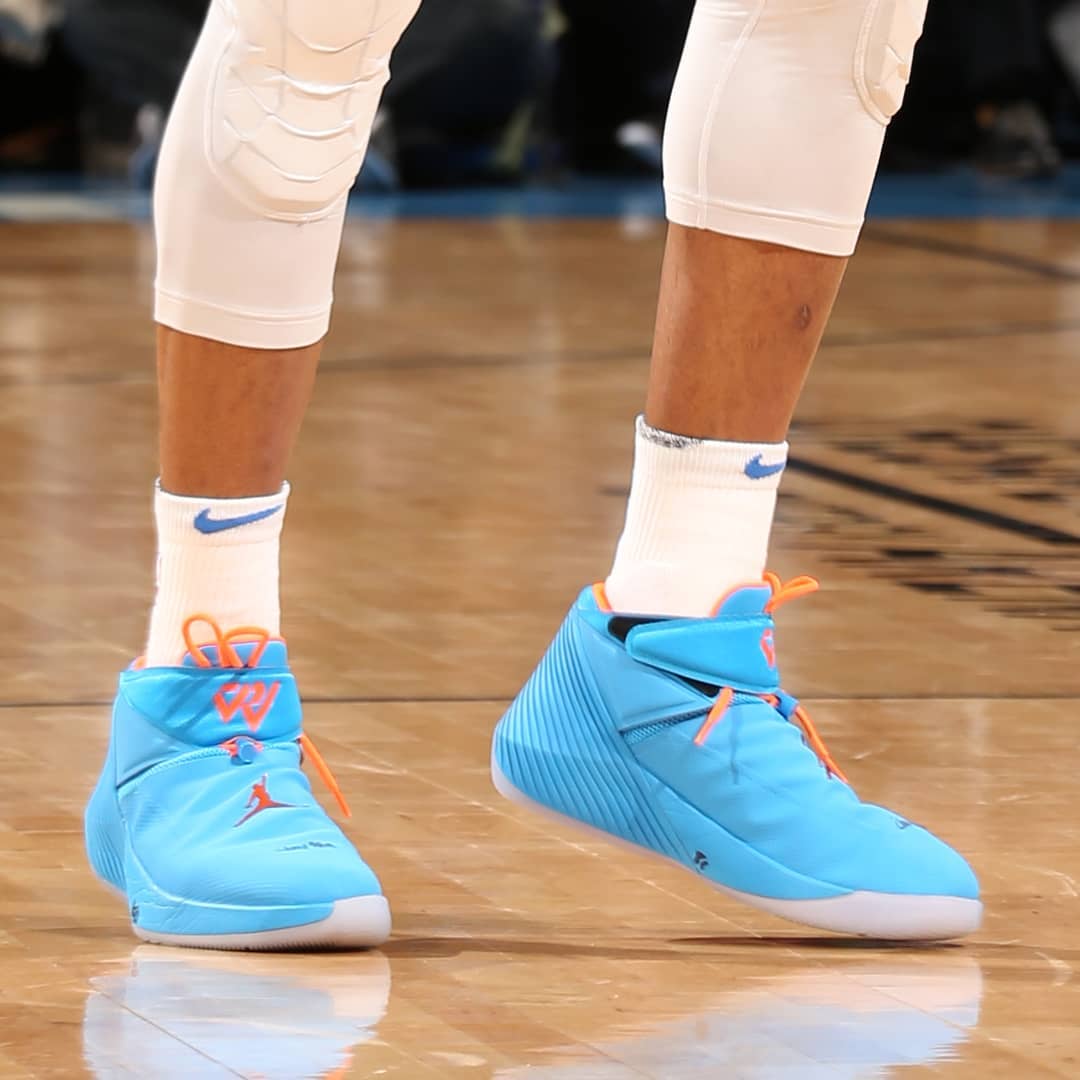 Jordan Why Not ZERO.1  亮眼蓝橙！威少上脚 Jordan Why Not ZERO.1 全新配色