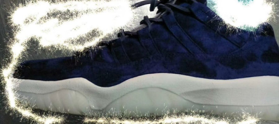 Air Jordan 11 Low,AJ11  蓝色丝绒装扮！新配色 Air Jordan 11 Low 实物首次曝光