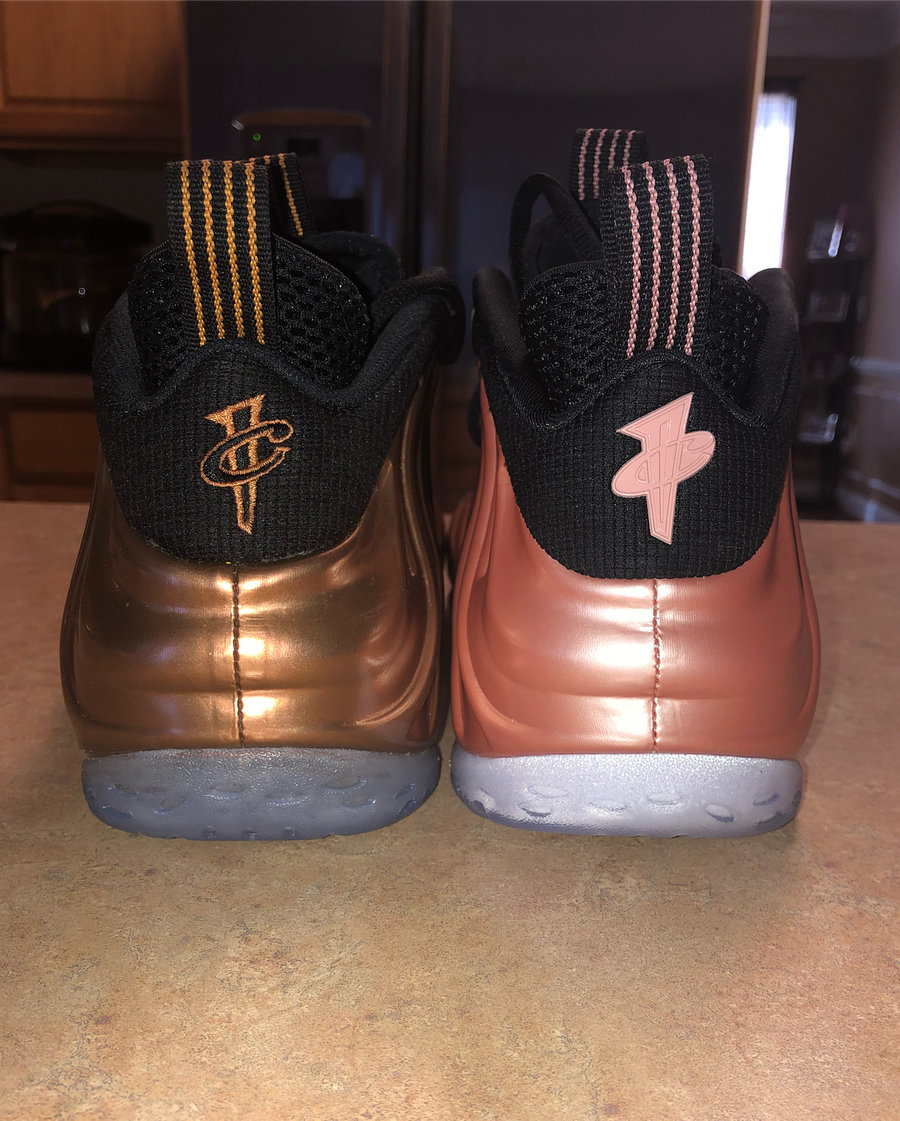 Nike, Air Foamposite One,31499  华贵玫瑰金！新粉喷 Air Foamposite One 实物对比图！