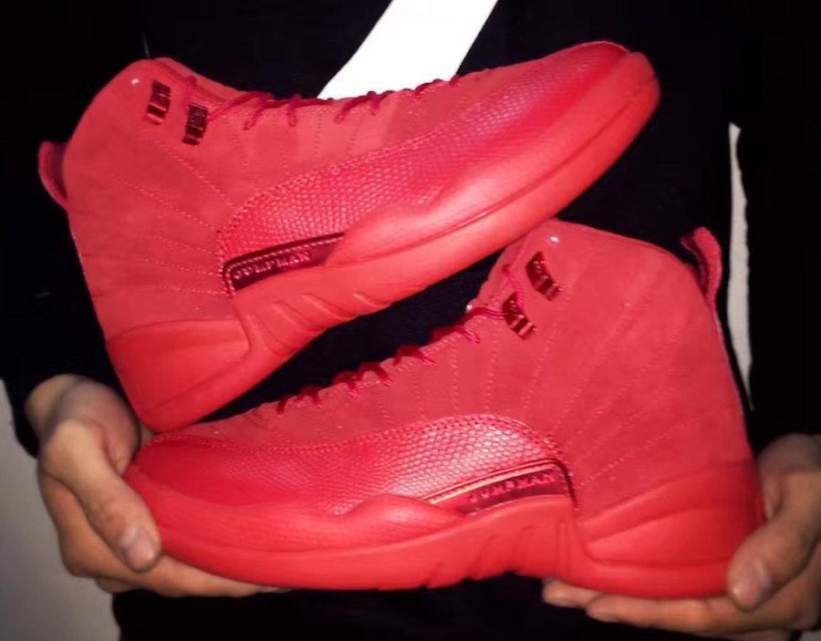 Air Jordan 12,AJ12  大红麂皮！Air Jordan 12 “Red Suede” 更多实物细节曝光