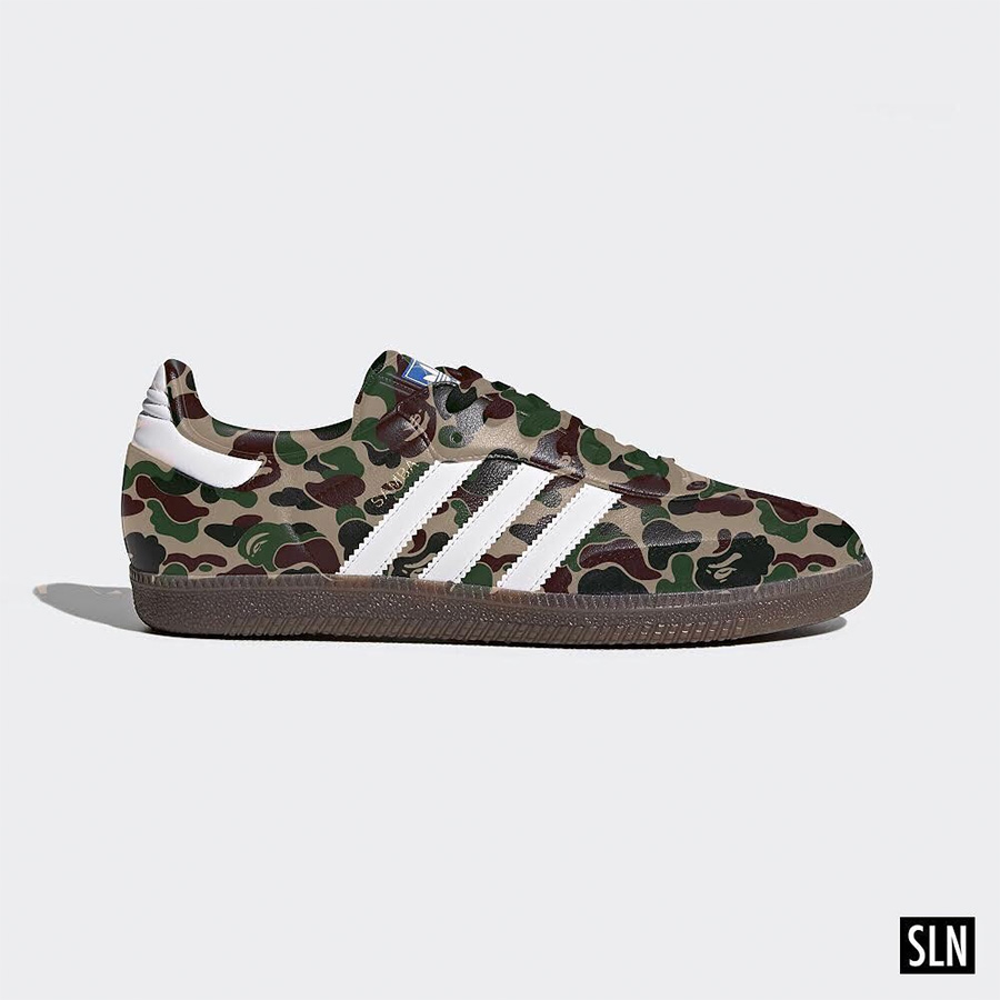 adidas,Samba,BAPE  最新的 BAPE® x adidas 联名球鞋可能长这样…