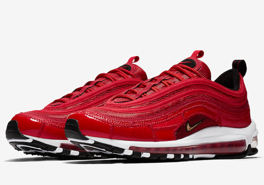 Nike,Air Max 97,AQ0655-600  C 罗专属！Nike Air Max 97 “CR7” 大红拼接下月发售