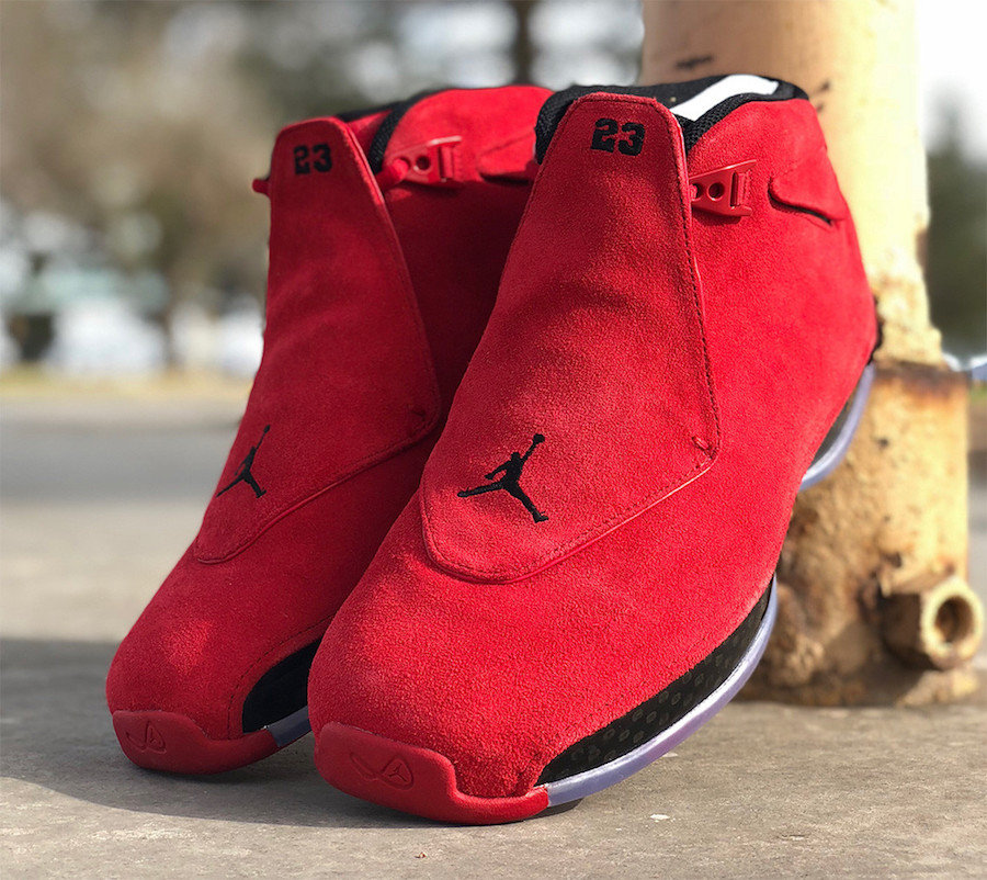 Air Jordan 18,AJ18,Toro,AA2494  下周发售！红麂皮 Air Jordan 18 “Toro” 全新实物近赏