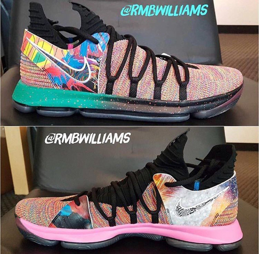 Nike,KD 10  融合历代经典元素！杜兰特上脚 KD 10 “What The” 明日少量发售