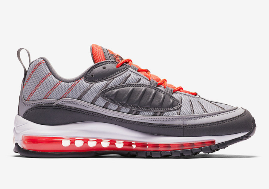 Nike,Air Max 98,640744-006  经典复古风！Air Max 98 灰红配色官图释出