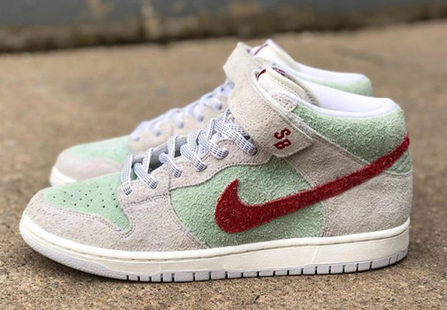Nike,SB Dunk Mid  全翻毛皮鞋面！Nike SB Dunk Mid “White Widow” 即将登场