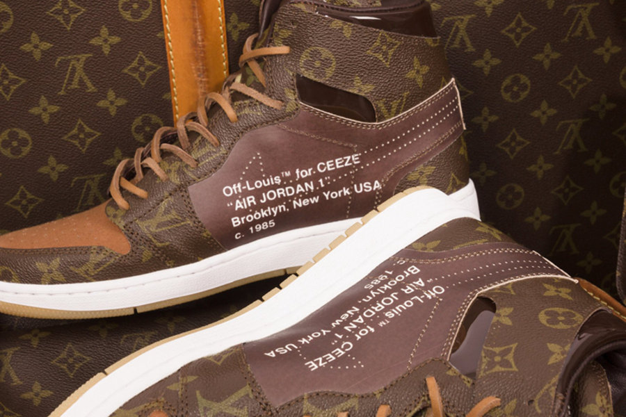 OFF-WHITE, Air Jordan 1,球鞋定制  鞋中奢侈品！LV 定制 OFF-WHITE x AJ1 你猜卖多少钱？