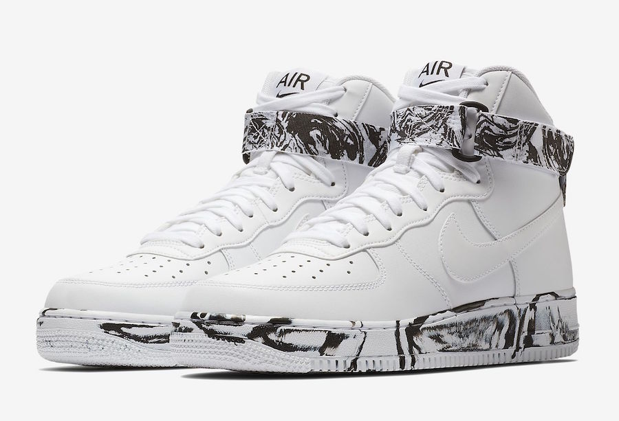 Nike,AF1,Air Force 1  艺术感超强的大理石纹理！全新 Air Force 1 Hi 系列现已发售