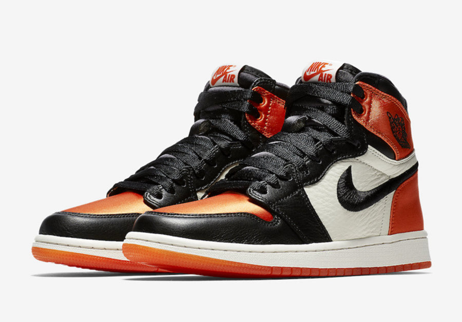 Air Jordan 1,AJ1  发售日期临近！Air Jordan 1 绸缎黑扣碎即将登场