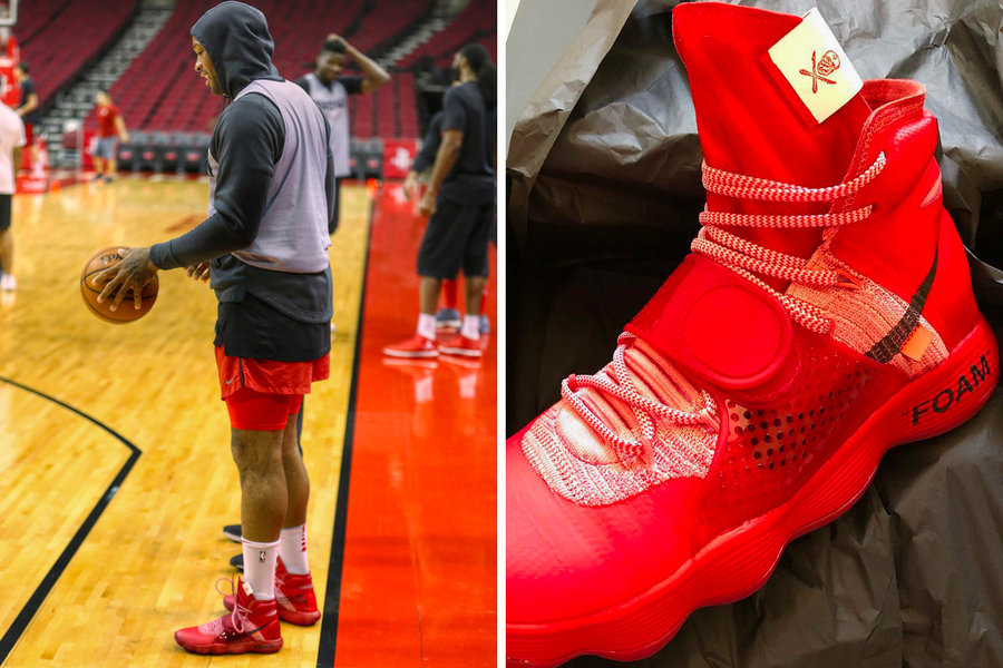 塔克,上脚,OFF-WHITE,Hyperdunk  惊艳！PJ 塔克上脚了一款大红 OFF-WHITE x HD 2017！