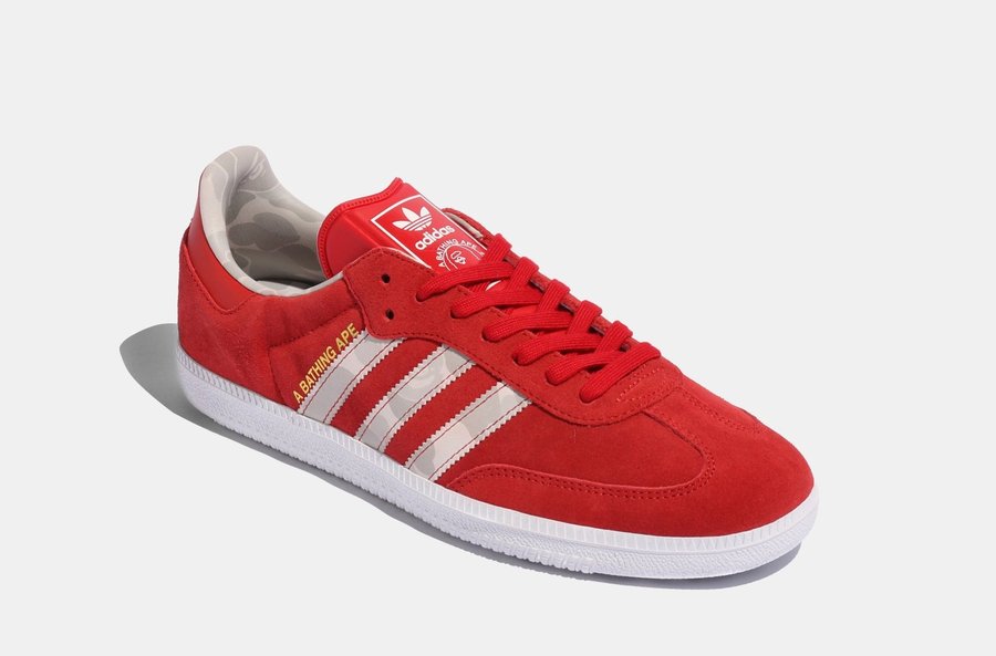 F36707,Samba,BAPE,adidas,发售 F36707 熟悉的猿人气质！全新 BAPE® x adidas Samba 将在月底发售