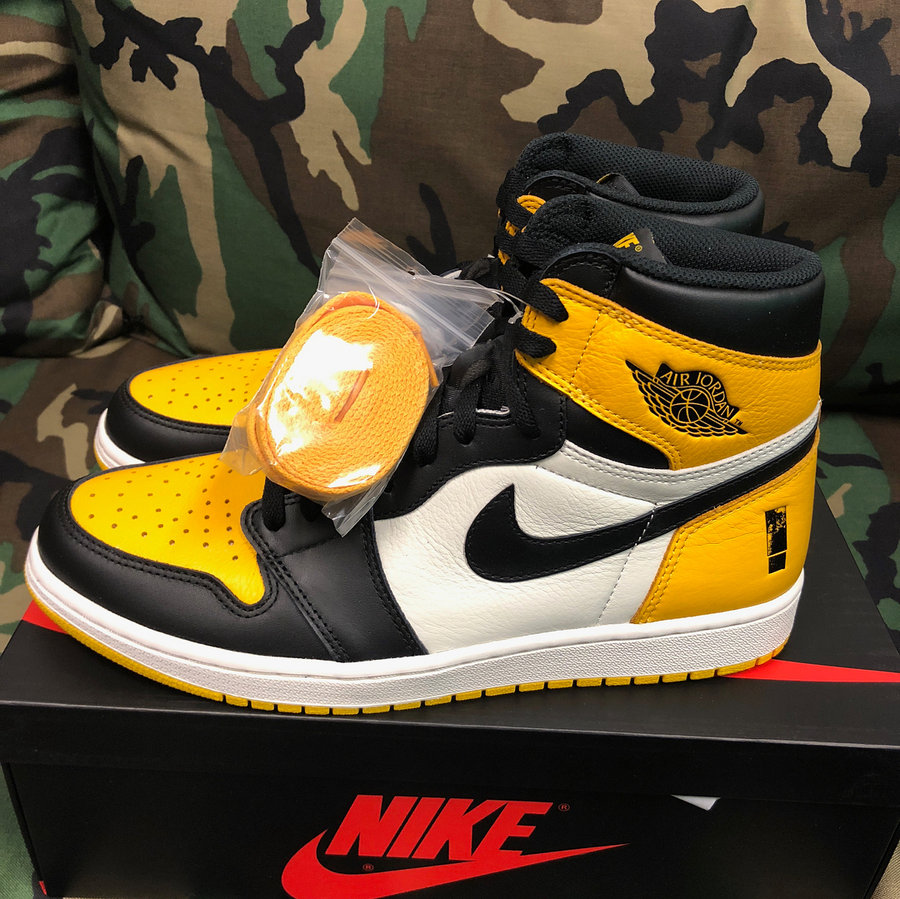 AJ1,Air Jordan 1  黑黄脚趾 AJ1 竟然是亲友版本！如果市售又得抢疯了...