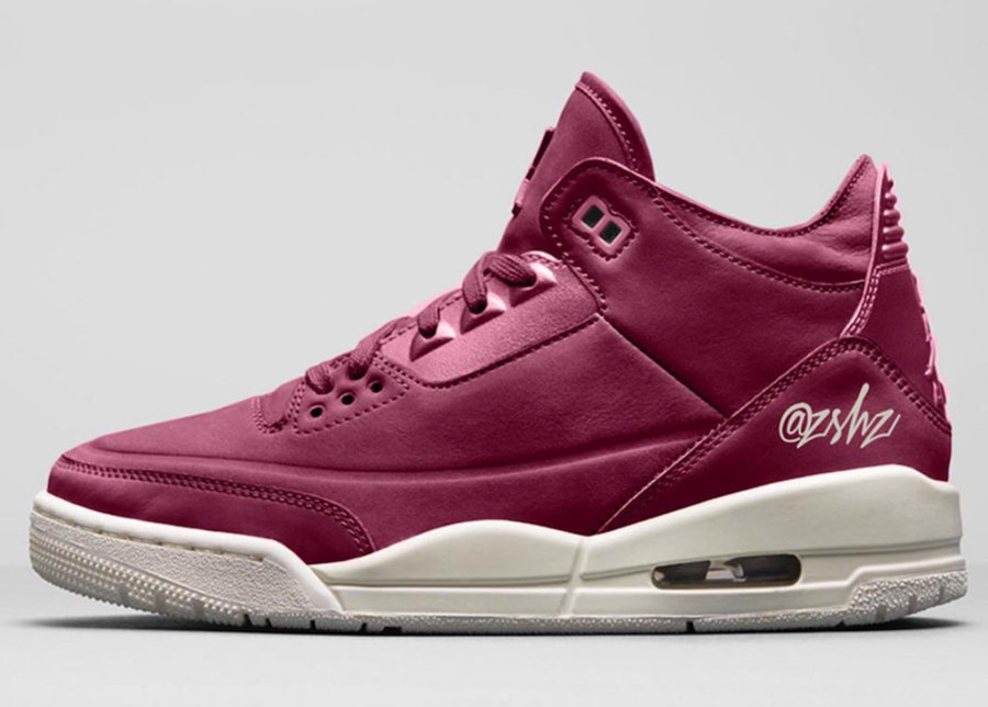 Air Jordan 3,AJ3,AH7859-600,发售  酒红麂皮！Air Jordan 3 “Bordeaux” 将于 9 月登场