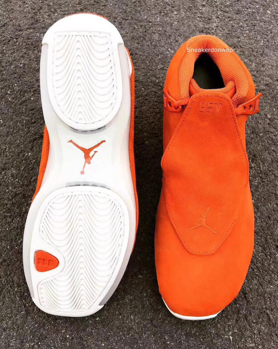 Air Jordan 18,AJ18,Yellow Sued  特殊版本？麂皮 Air Jordan 18 鞋舌暗藏玄机！