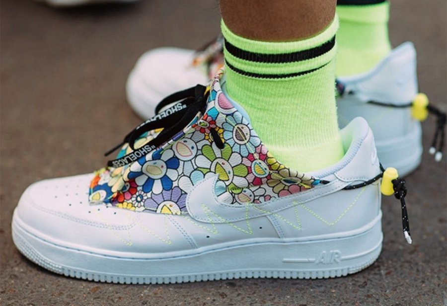 Nike,Air Force 1,上脚  专为村上隆打造！太阳花 Air Force 1 亮相巴黎时装周