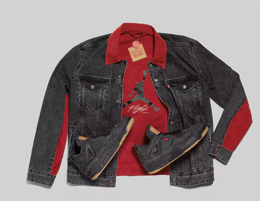 AO2571,AJ4,Air Jordan 4,发售 AO2571 白黑双色 Levis x Air Jordan 4 确定月底发售，官图释出
