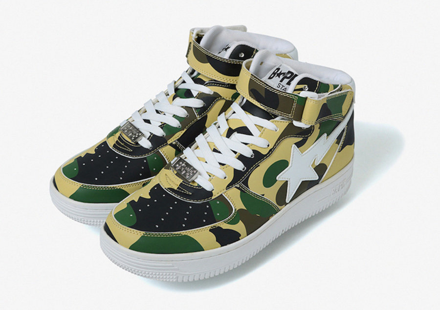 BAPE,BAPESTA Mid,发售  经典迷彩装扮！BAPESTA Mid “1st Camo” 系列即将发售