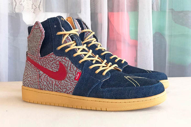 AJ1,Air Jordan 1,Levi's  Levi's x Air Jordan 1！除了牛仔布，鞋身还有爆裂纹图案！