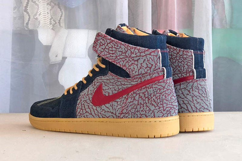 AJ1,Air Jordan 1,Levi's  Levi's x Air Jordan 1！除了牛仔布，鞋身还有爆裂纹图案！