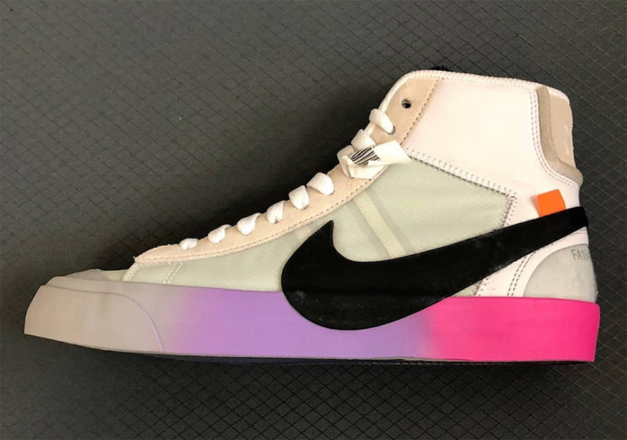 Nike,OFF-WHITE,Blazer Mid  渐变色中底！OFF-WHITE x Blazer Mid 采用蝉翼鞋面！