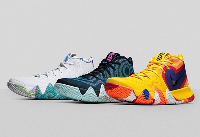 Nike,Kyrie 4,发售,943807-700,943  极具年代感的设计！Kyrie 4 “Decades Pack” 本月发售