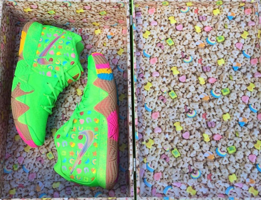 Nike,Kyrie 4,Green Lucky Charm  花哨到逆天！欧文 Kyrie 4 “Green Lucky Charms” 曝光！