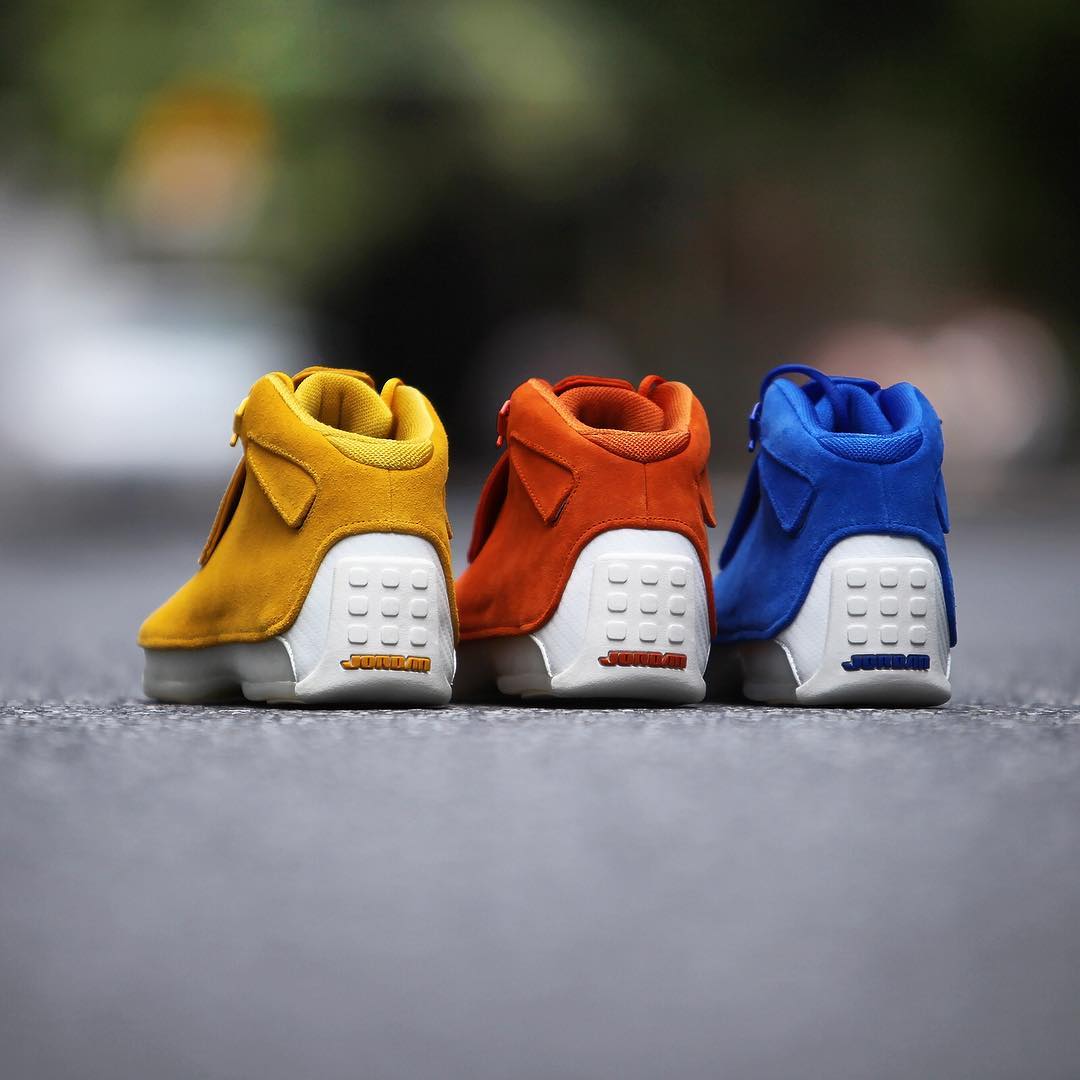 AJ18,Air Jordan 18,AA2494-401,  本周正式发售！看看这三双麂皮系列 Air Jordan 18 实物到底如何！