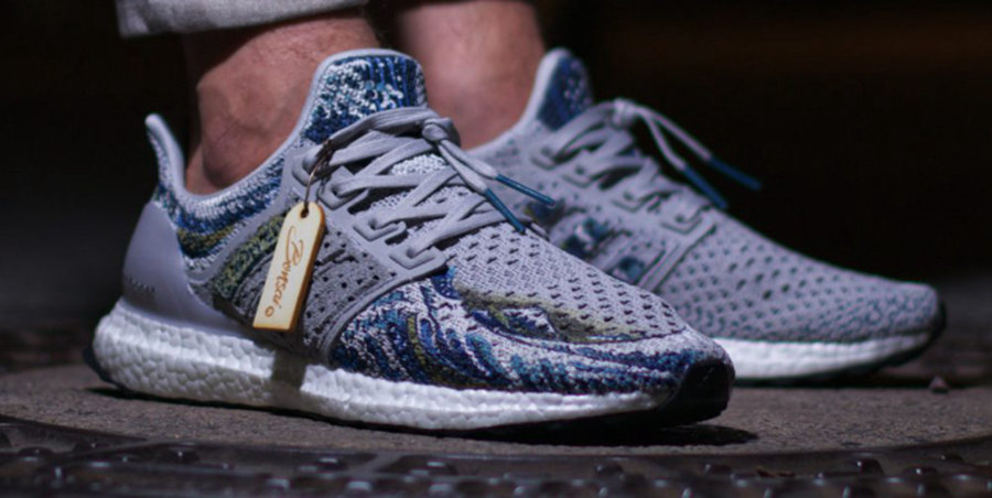 Ultra Boost,adidas,球鞋定制  日本名画装扮！Ultra Boost “神奈川沖浪裏” 定制版欣赏