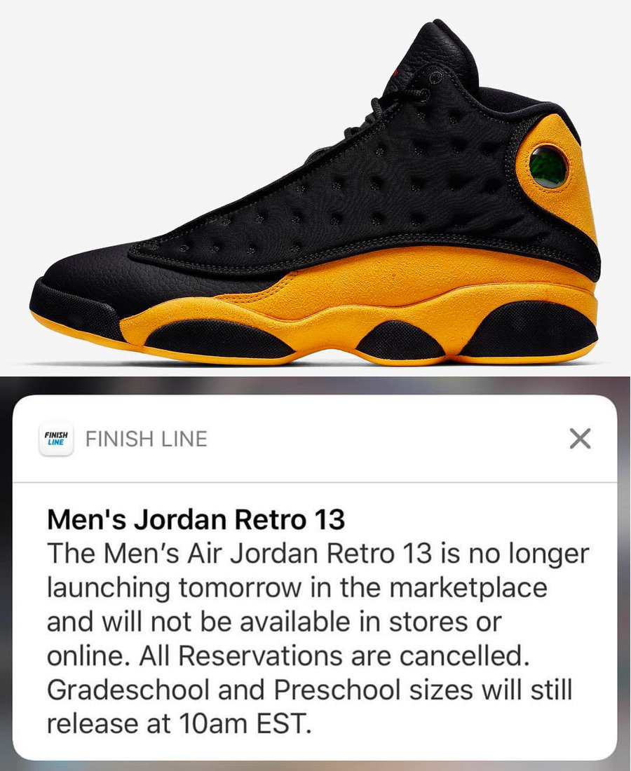 414571-035,AJ13,Air Jordan 13 414571-035 男款黑黄 Air Jordan 13 全球取消发售！原因是…