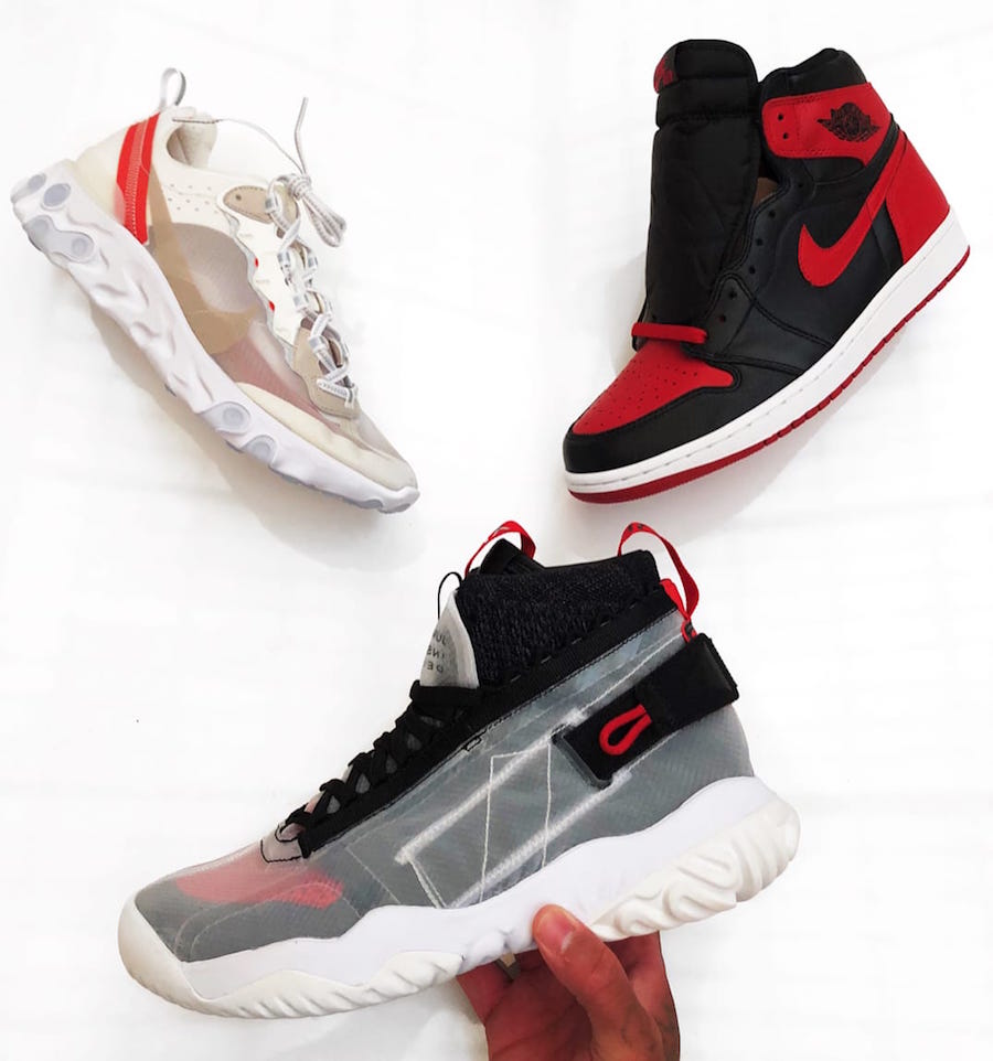 Nike,AJ1,Air Jordan 1,Jordan A  黑红 AJ1+  React Element 87！机能又解构的全新鞋款明年发售