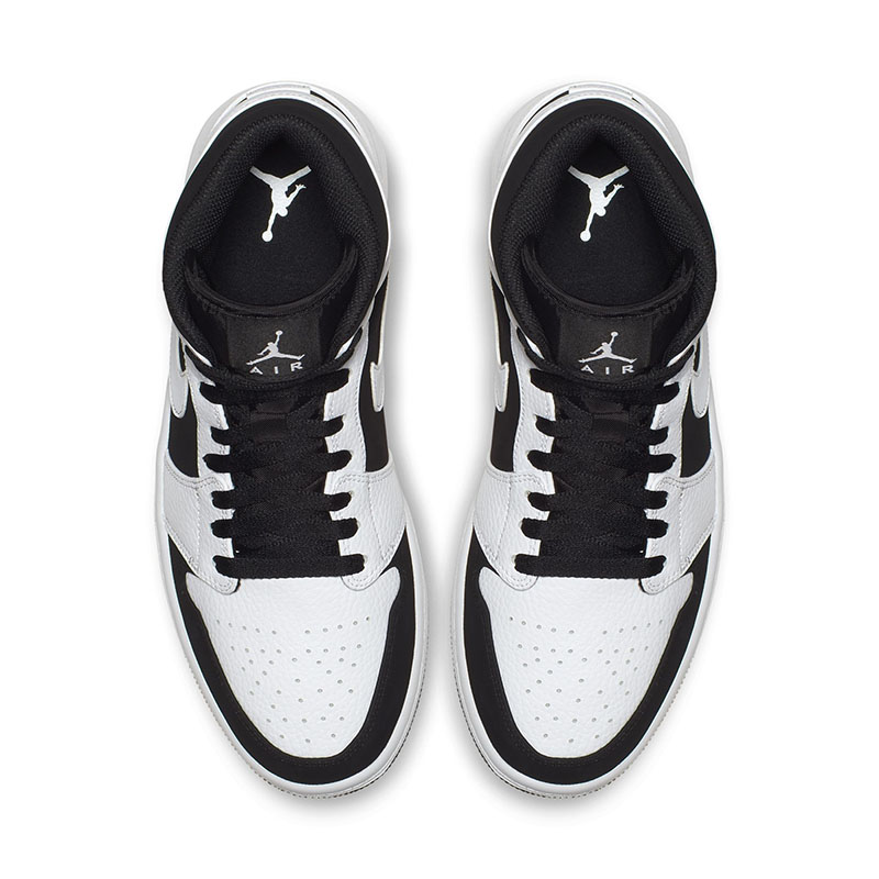 AJ1,Air Jordan 1 Mid,发售  荔枝皮 + 磨砂皮！这双黑白撞色 Air Jordan 1 Mid 质感着实不俗！
