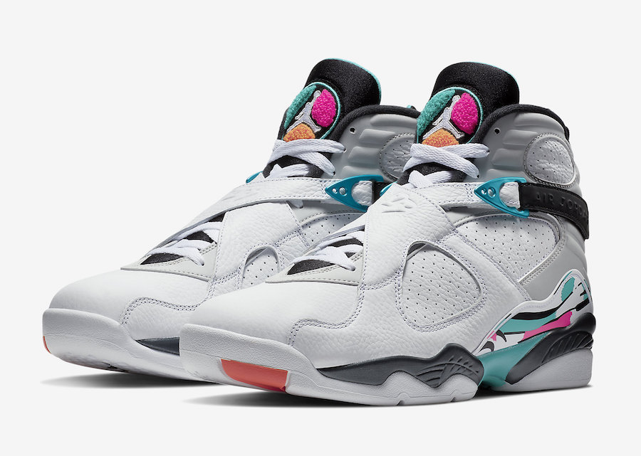 305381-113,AJ8,Air Jordan 8 305381-113 清新又亮骚！南海岸配色首次登陆 Air Jordan 8！